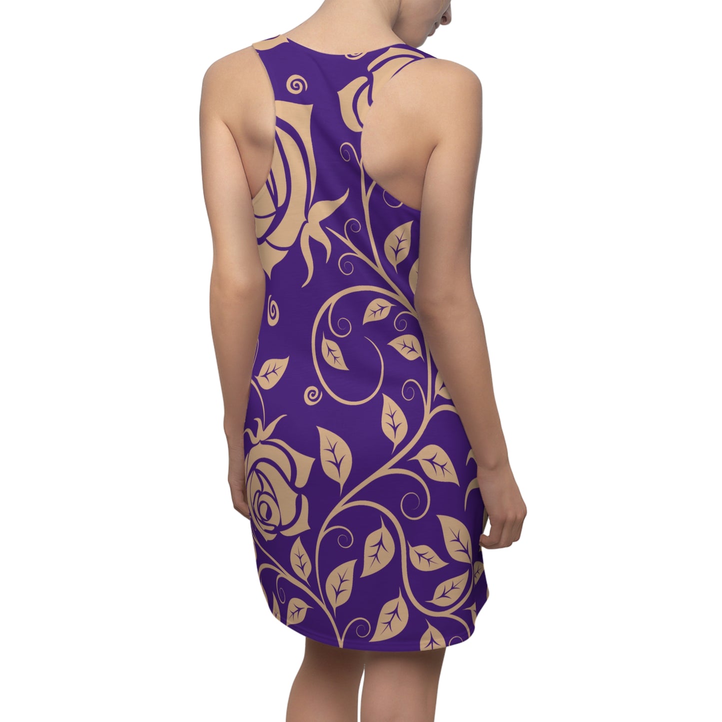 Floral Racerback Kleid Rose – Elegant in Beige & Purple