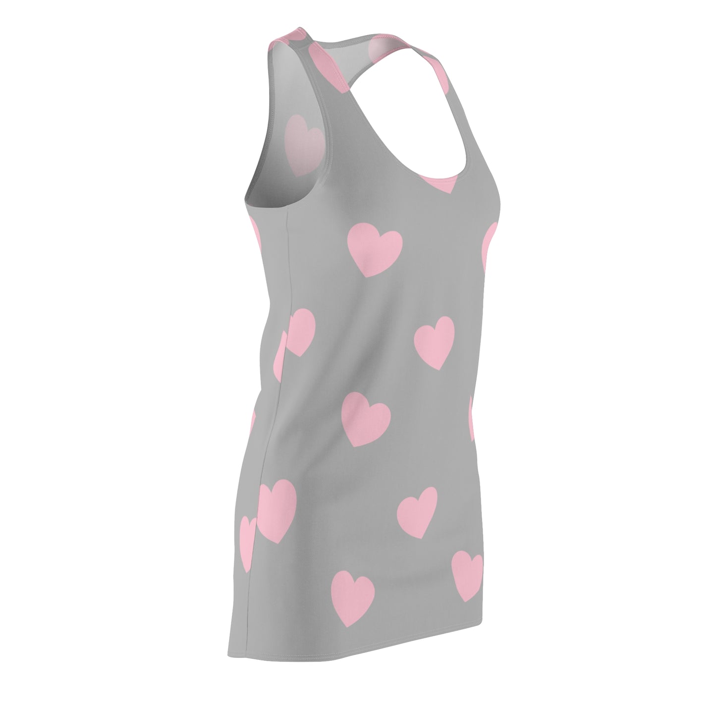 Rosa Herz Racerback Kleid – Romantisches Sommerkleid