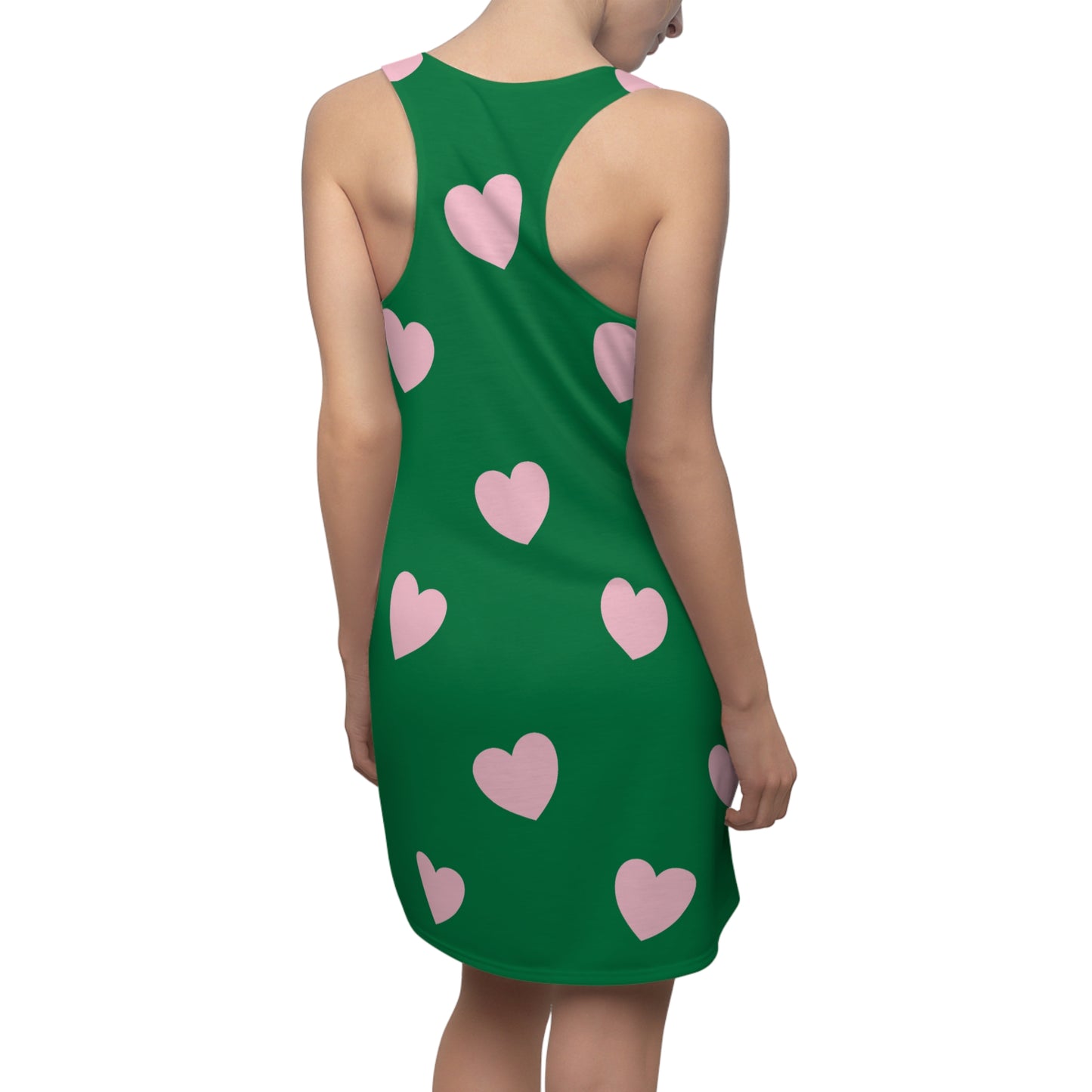 Rosa Herz Racerback Kleid – Romantisches Sommerkleid