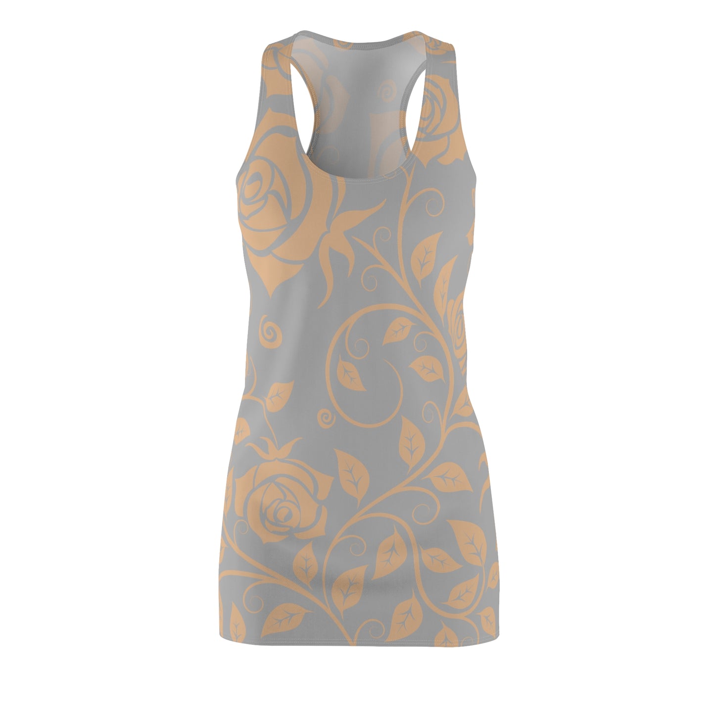 Floral Racerback Kleid Rose – Elegant in Beige & Grau