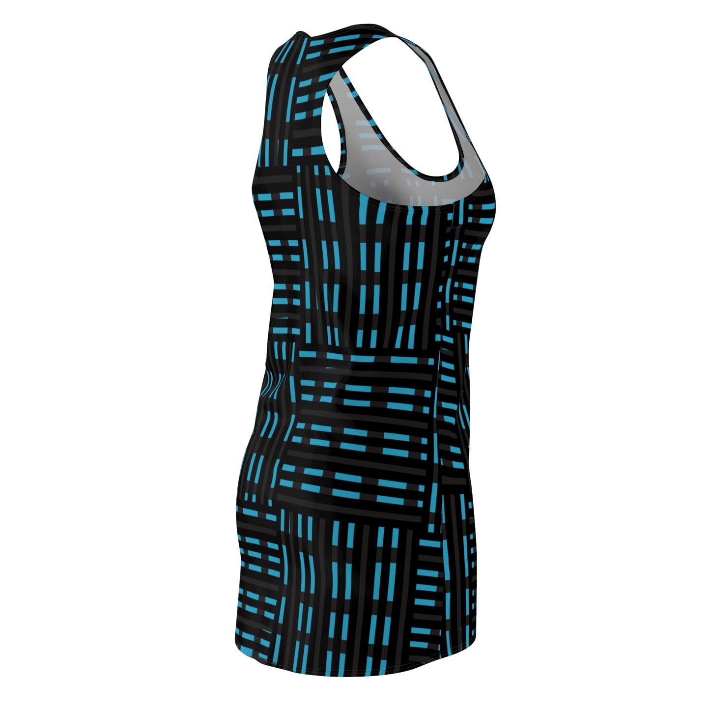 Schwarz Türkis Racerback Kleid – Modernes Sommerkleid