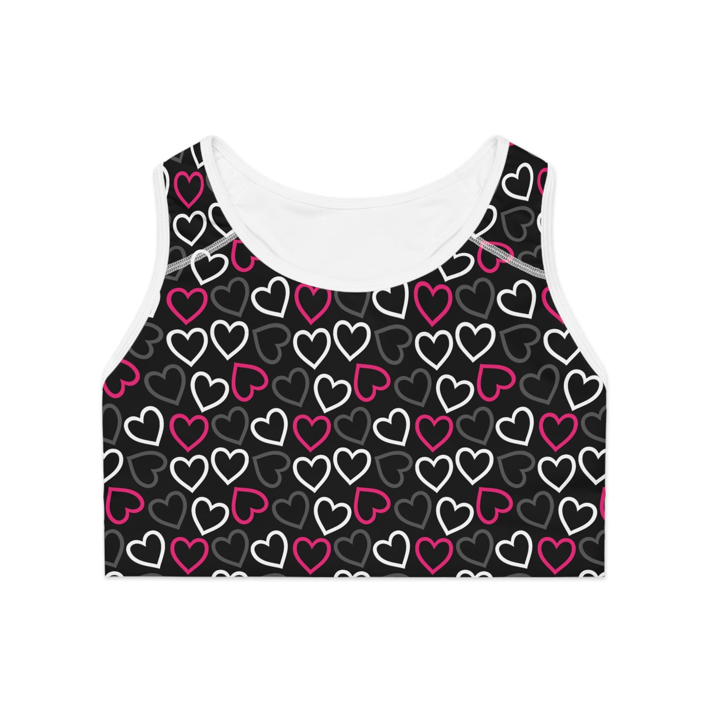 Damen Sport BH Herzmuster Atmungsaktiv Yoga Fitness Workout Top
