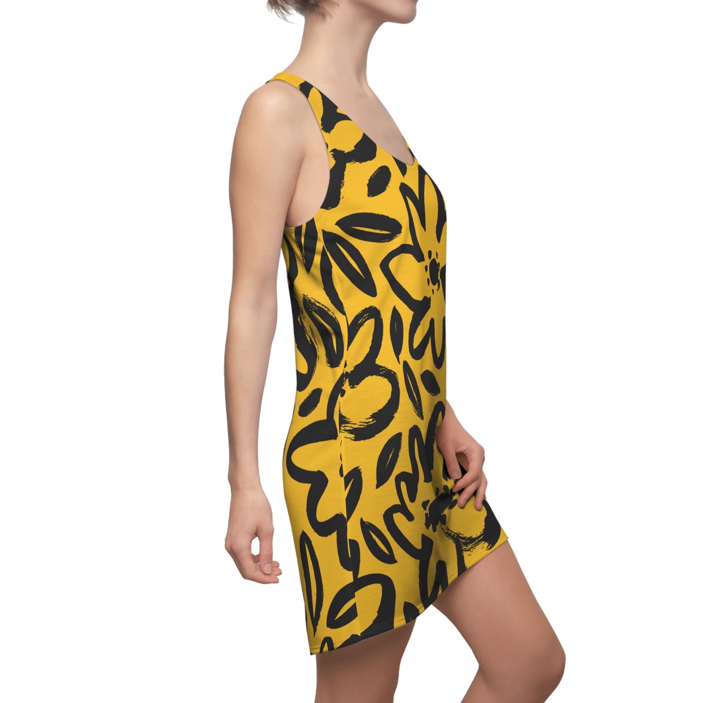 Racerback Kleid Damen Blumenmuster – Sommerkleid Strandkleid
