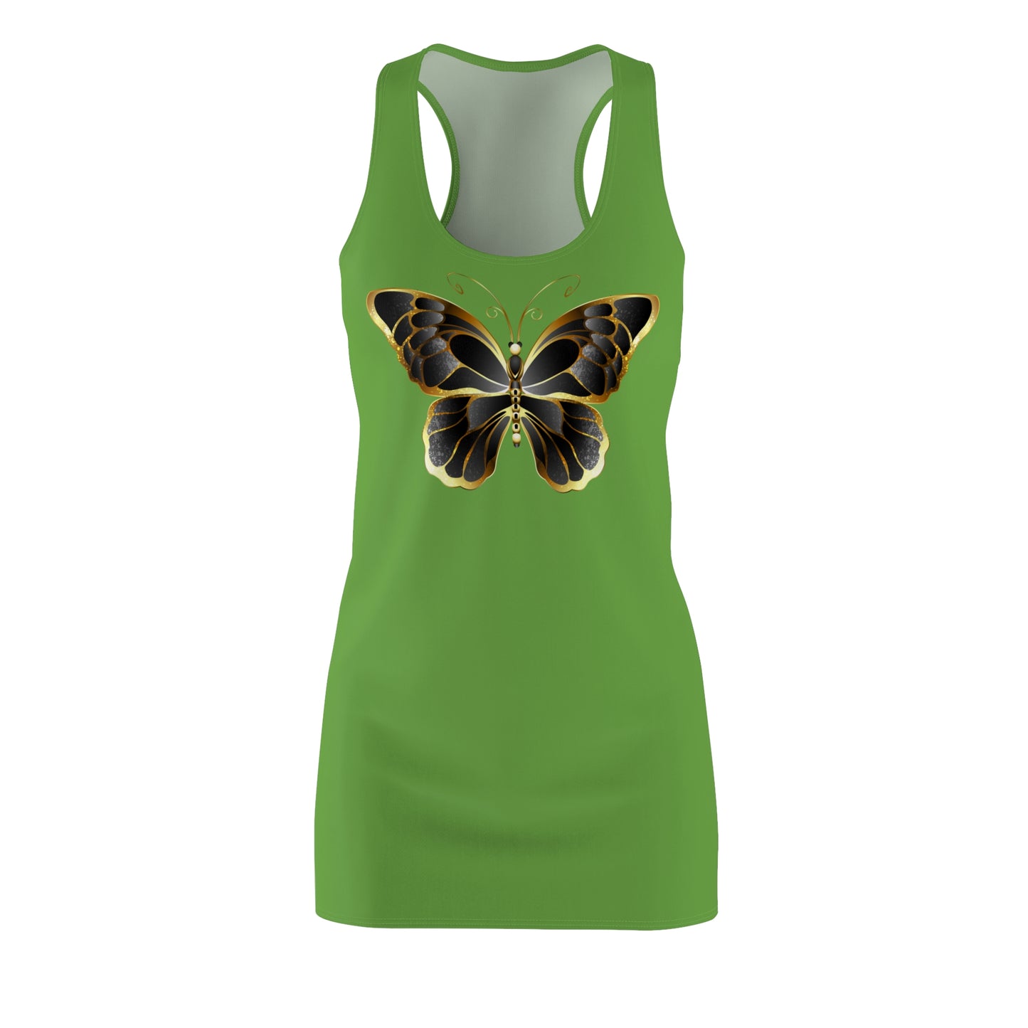 Grün Schmetterling Racerback Kleid Sommerkleid