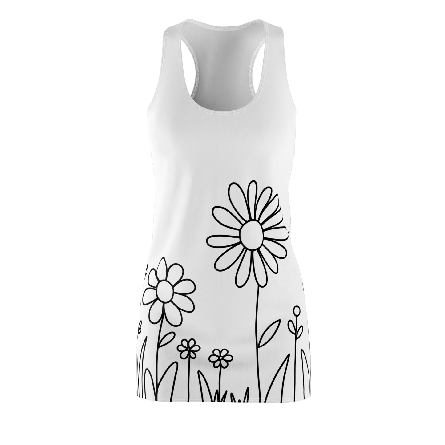 Damen Kleid Floral Garden Racerback Sommer Freizeit Strand