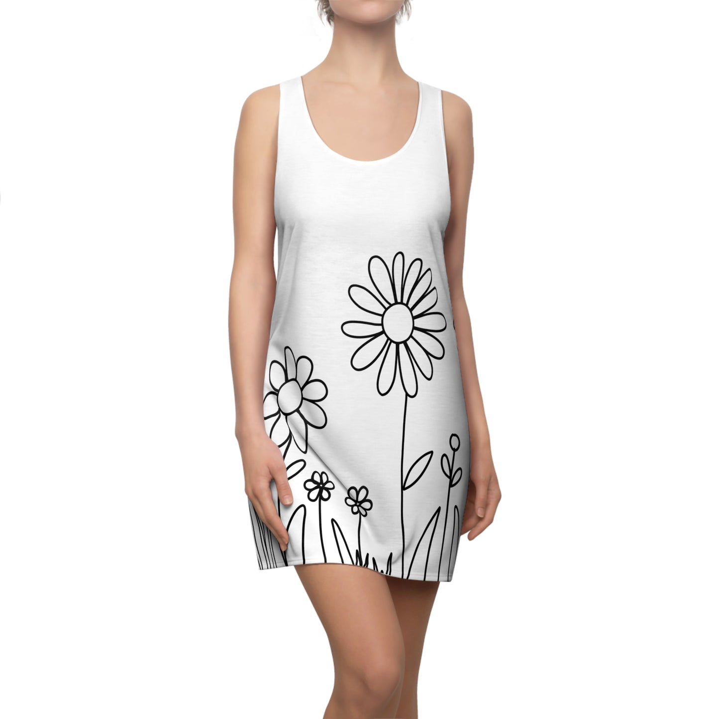 Damen Kleid Floral Garden Racerback Sommer Freizeit Strand