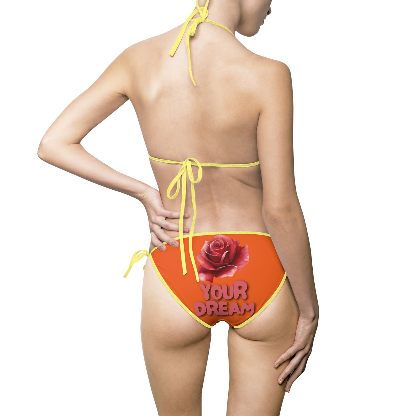 Damen Bikini YOUR DREAM Rosenmotiv Sommermode Strand Orange