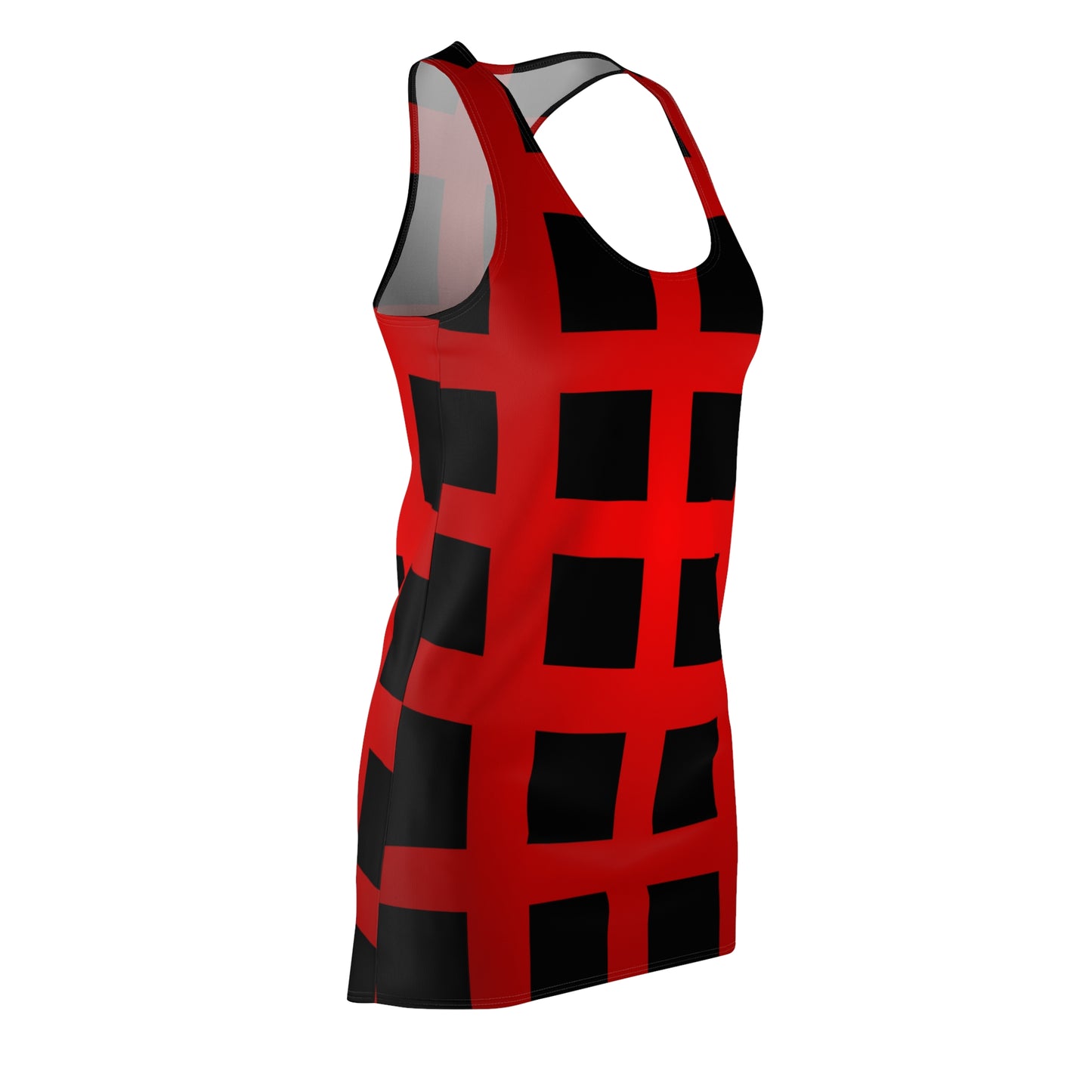 Racerback Damen Kleid Rot Modernes Muster Ärmellos Sommerlook