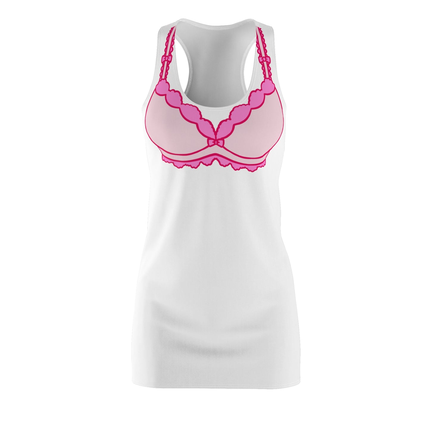 Racerback Kleid mit BH-Print – Weißes Damen Sommerkleid, Sexy Freizeitlook