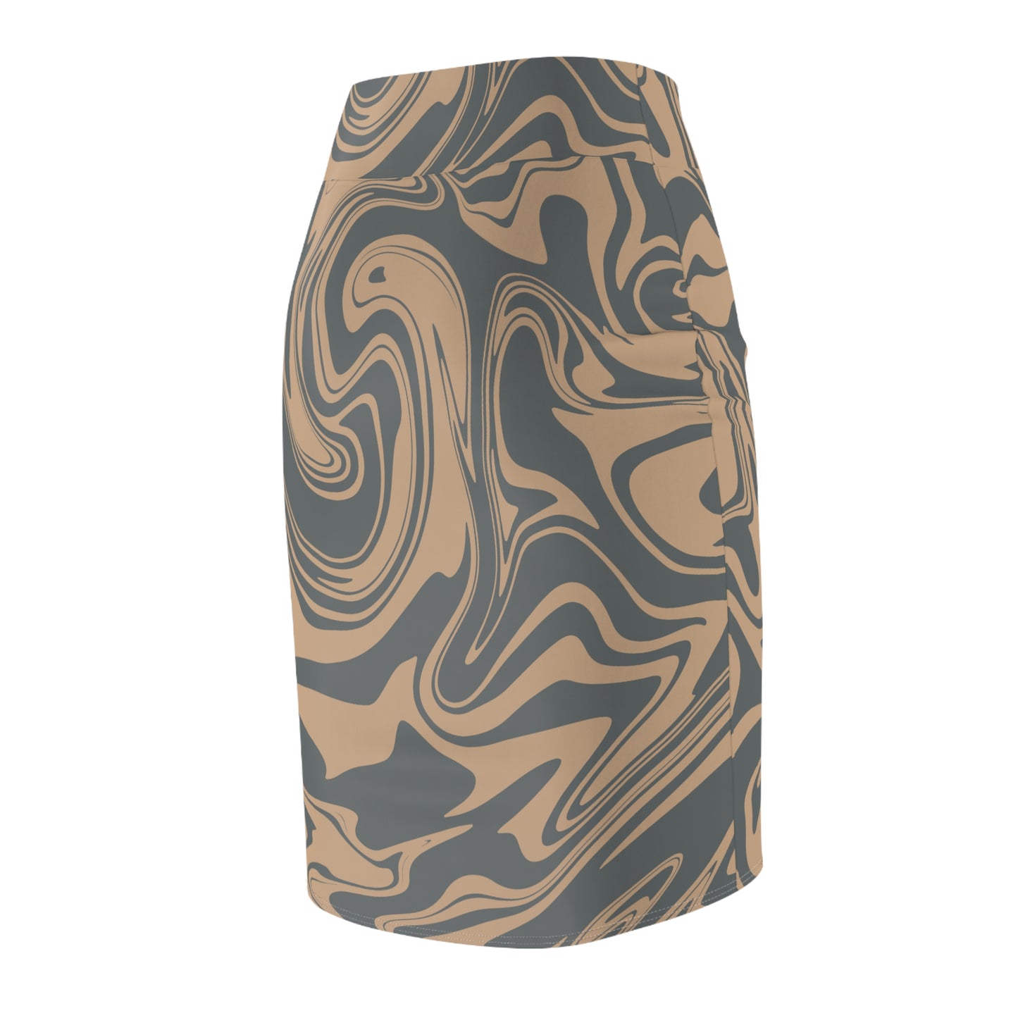 Damen Rock Marmor Print Bleistift Elegant Business Casual