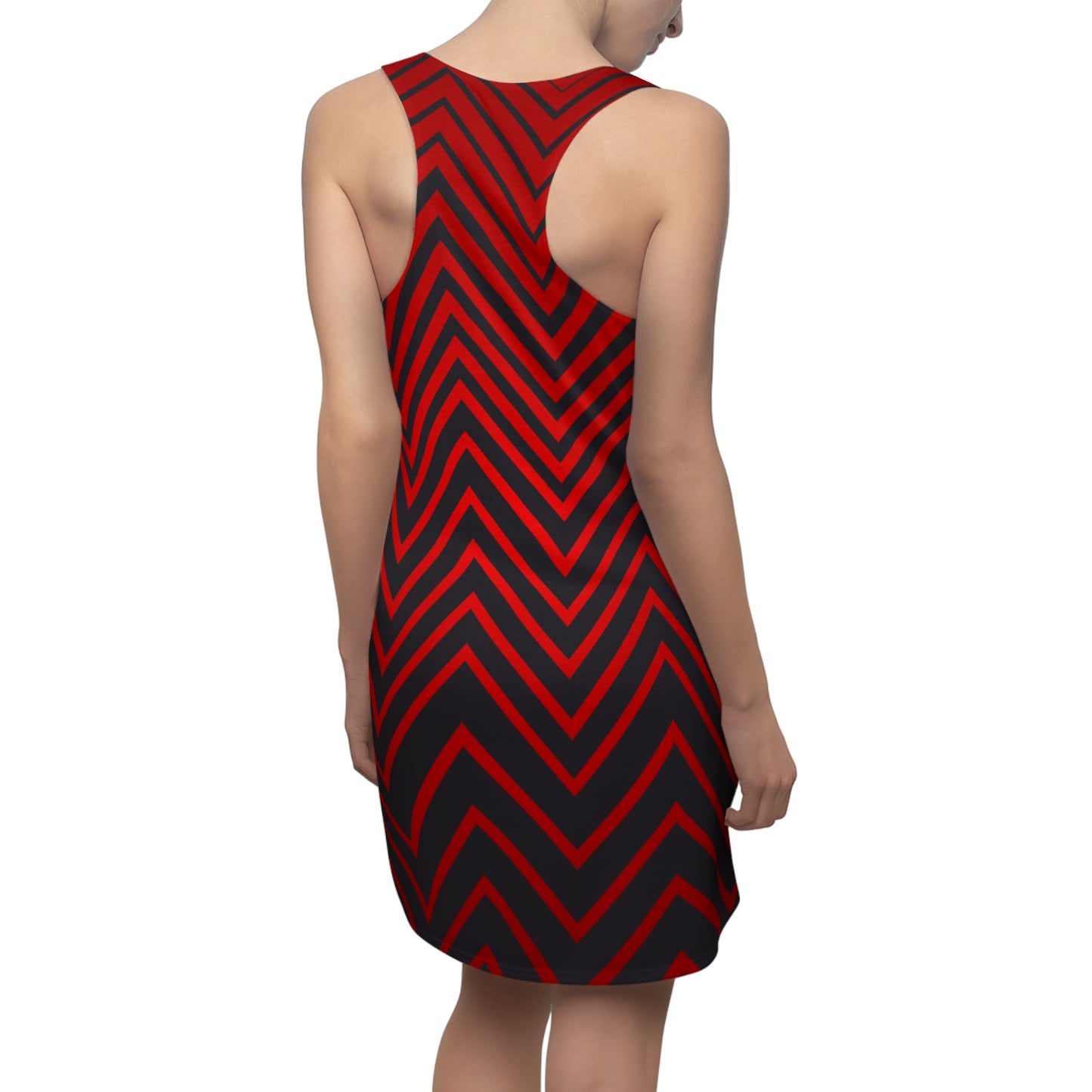 Racerback Damen Kleid Rot Farbverlauf Muster Racerback Sommer Party