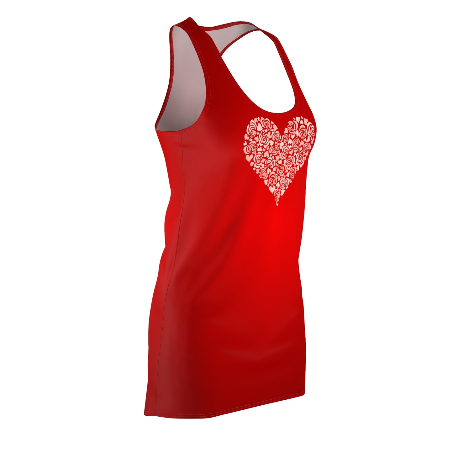 Damen Kleid Rot Herz Racerback Romantisch Sommer Valentinstag