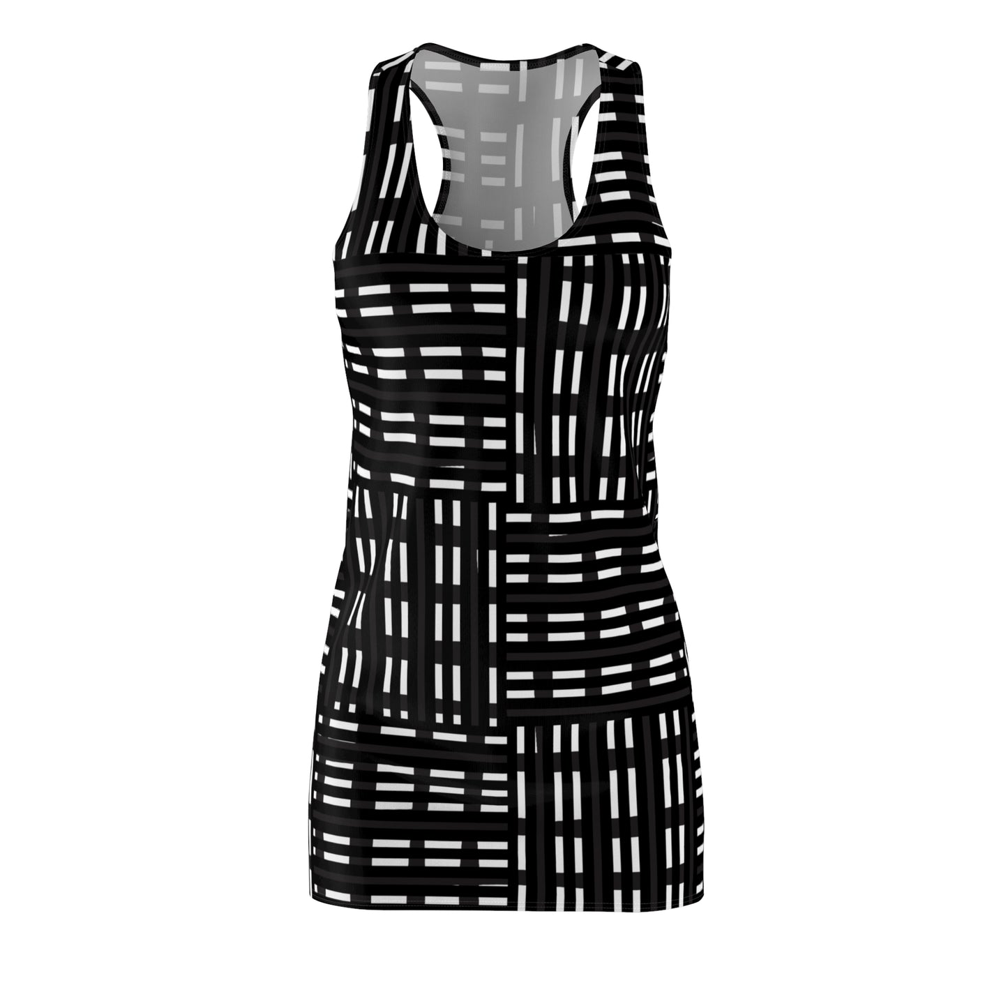 Schwarz Weiß Racerback Kleid – Modernes Sommerkleid