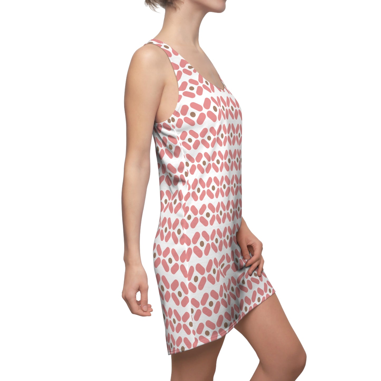 Weiß Rosé Racerback Kleid – Chic Sommerkleid