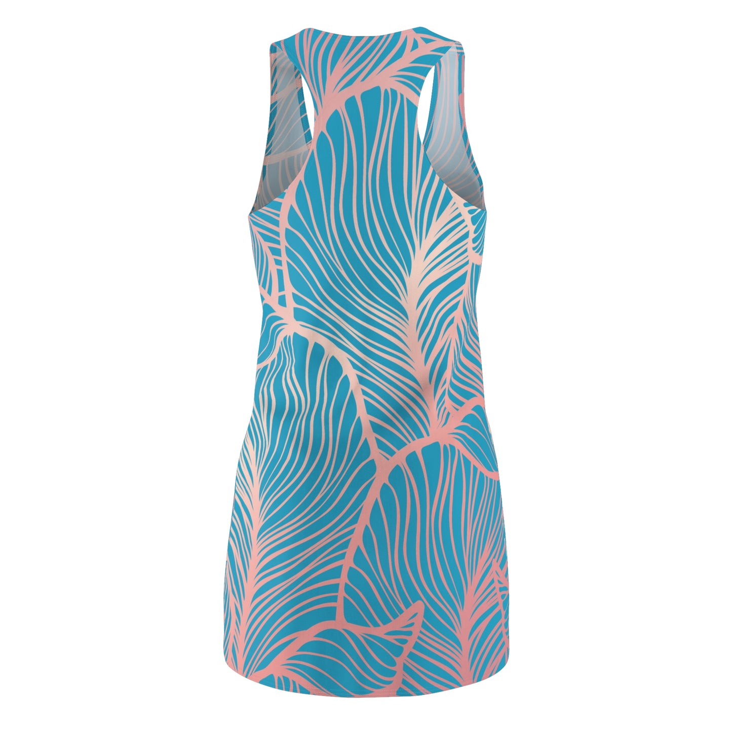 Rosa Türkis Floral Racerback Kleid – Elegantes Sommerkleid