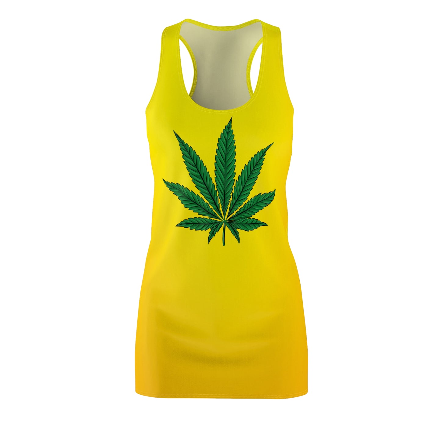 Hanfblatt Racerback Kleid – Trendiger Weed Style