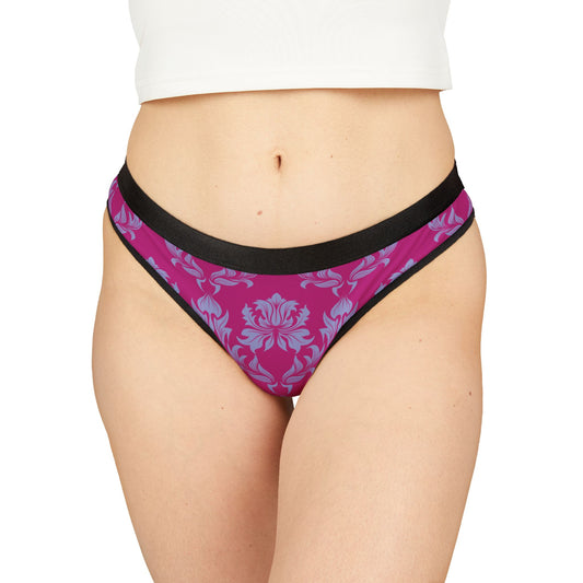 Damen Thong Unterwaesche Bequeme Atmungsaktive Slips mit Blumendruck