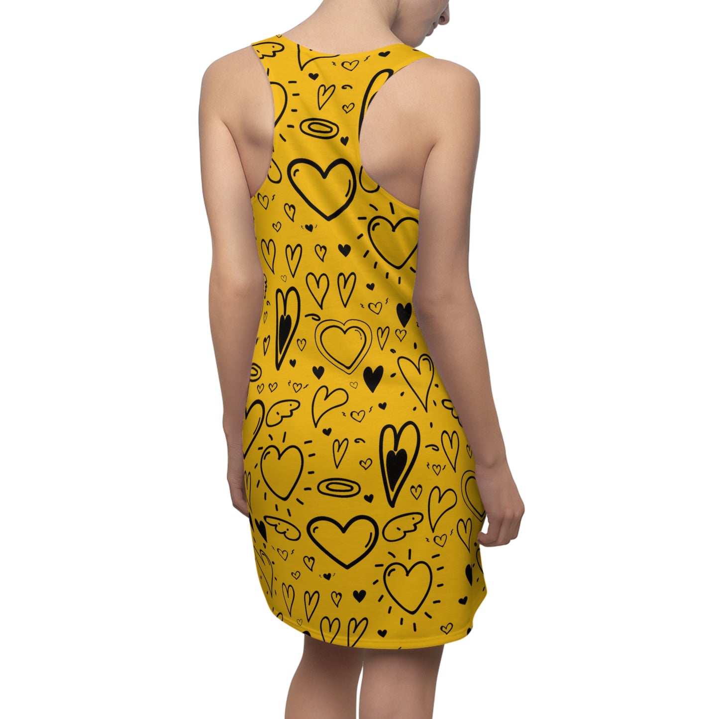 Herz Allover Racerback Kleid – Verspieltes Sommerkleid