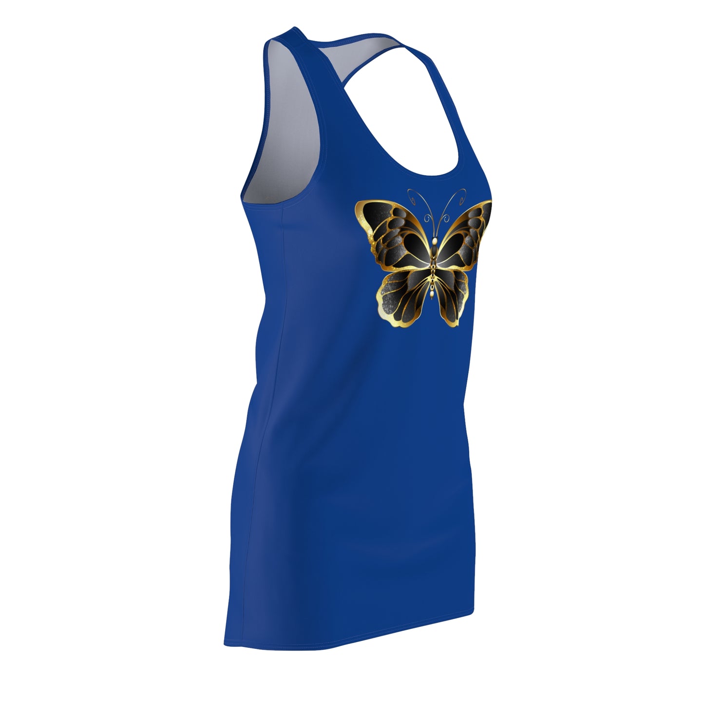Blau Schmetterling Racerback Kleid Sommerkleid