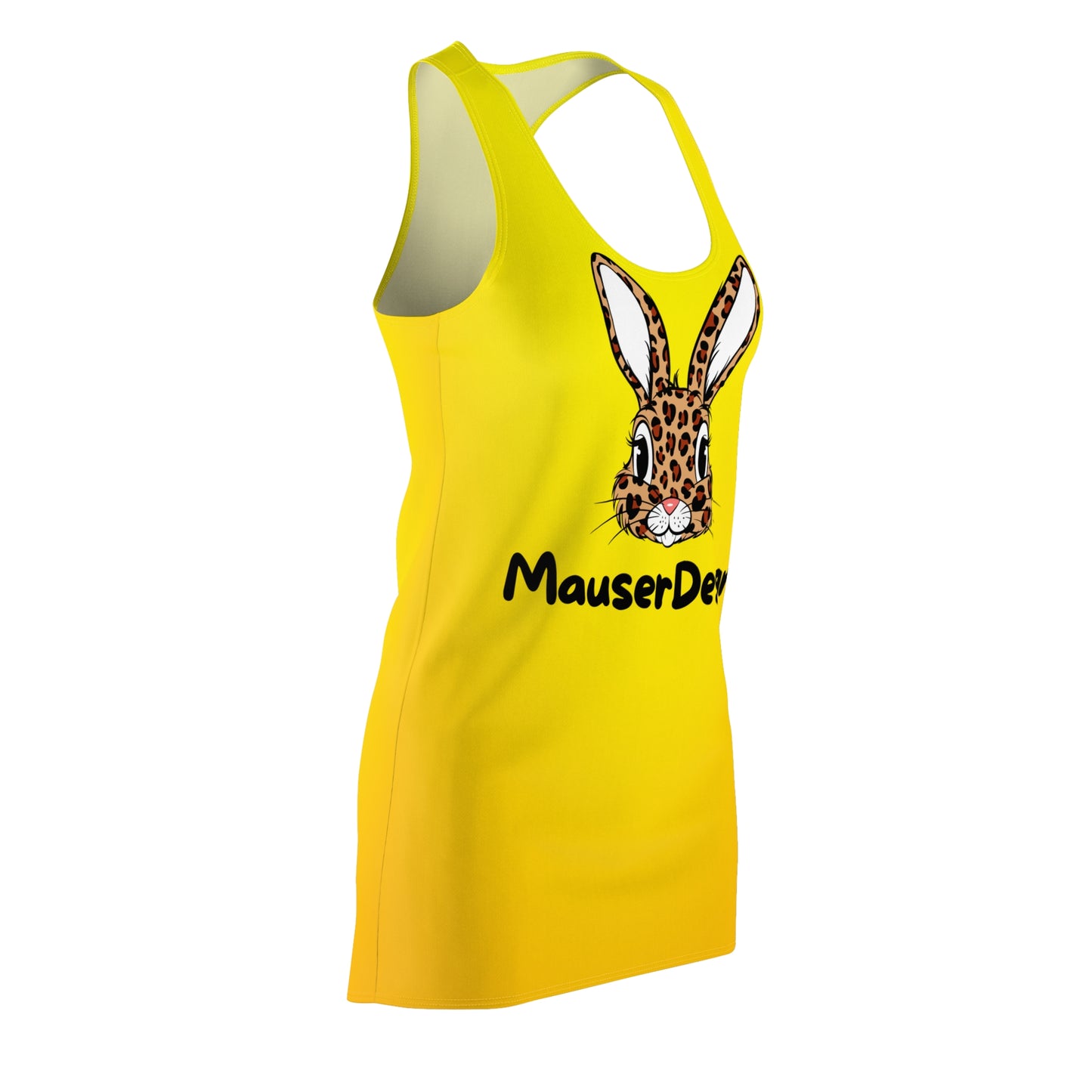 Leopard Hase Racerback Kleid – Gelbes Sommerkleid