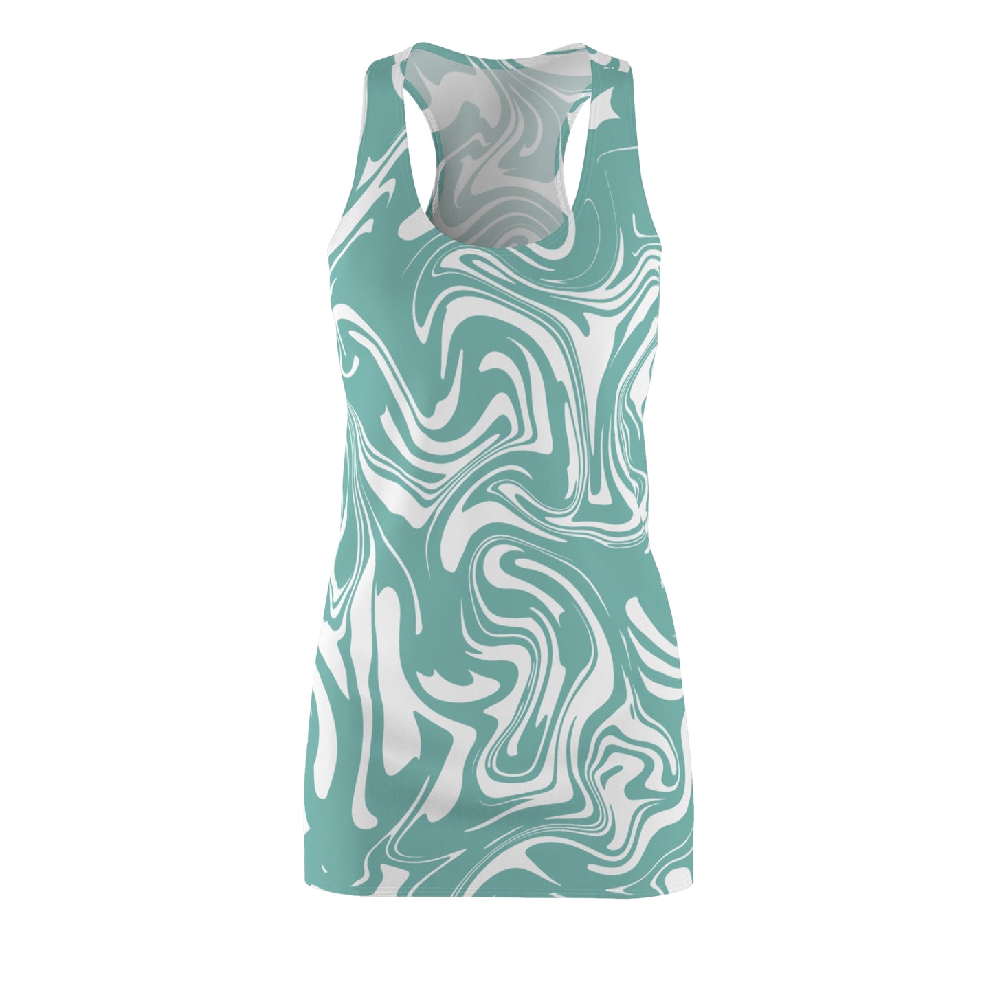Aqua Marmor Racerback Kleid – Trendige Sommer Damenmode