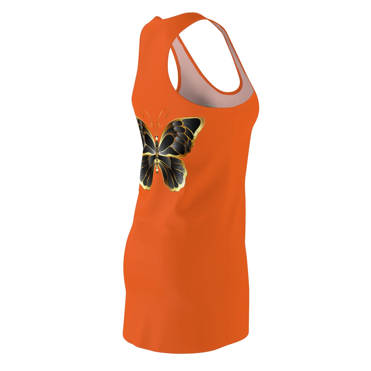 Orange Schmetterling Racerback Kleid Sommerkleid