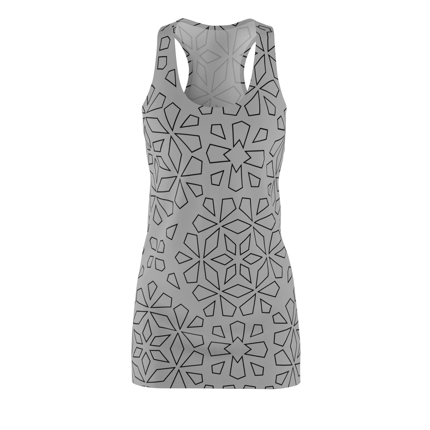 Grau Schwarz Racerback Kleid – Stylische Damenmode