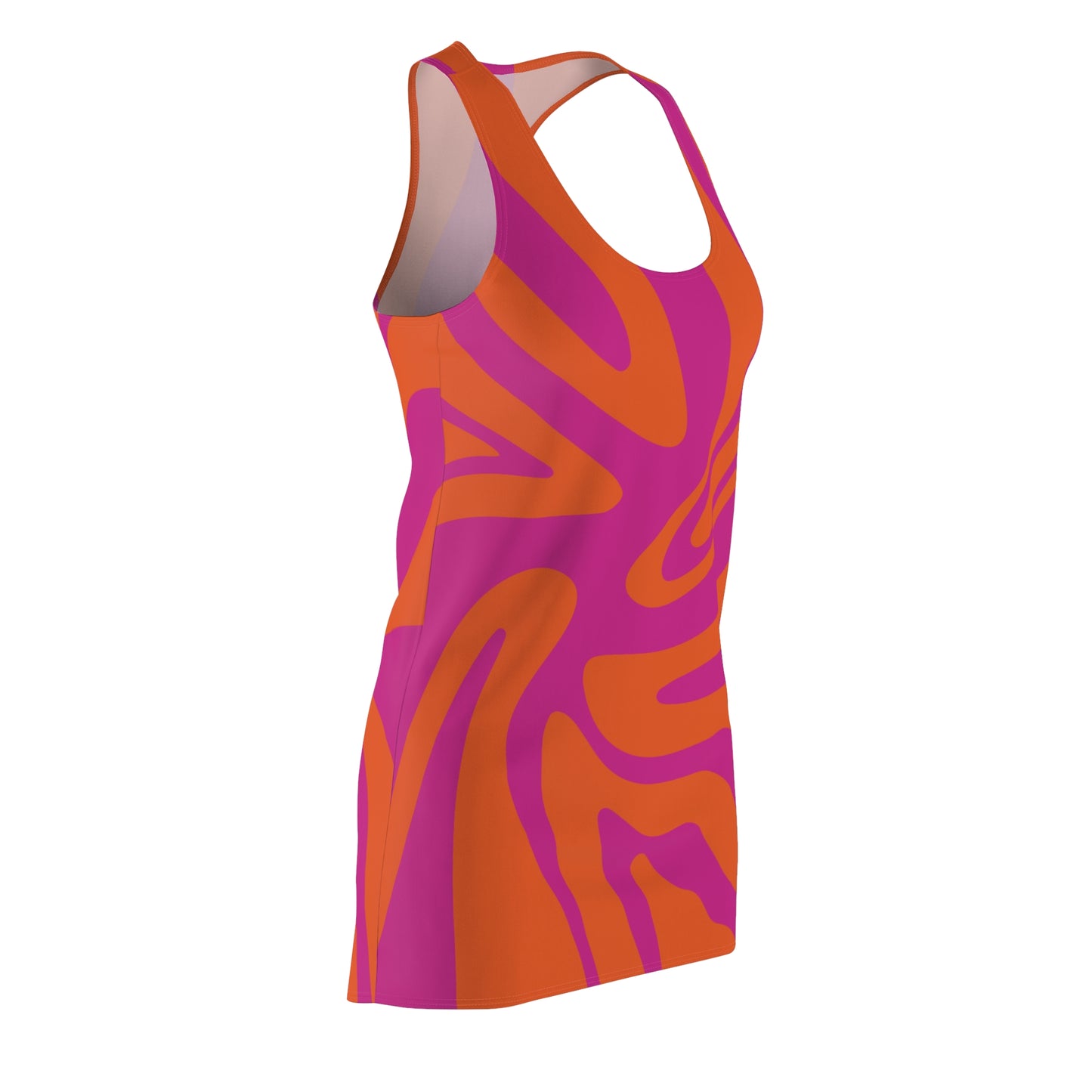 Pinkes Damen Kleid Swirl Muster Racerback Sommer Bohemian Beach