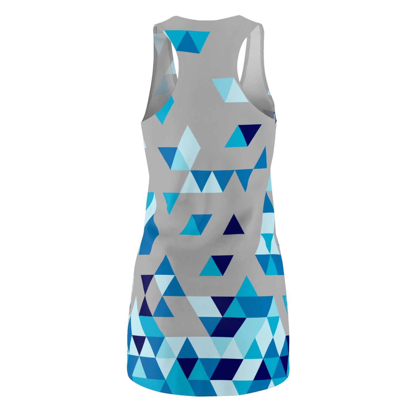 Dreieck Racerback Kleid – Blau Grau Sommerkleid