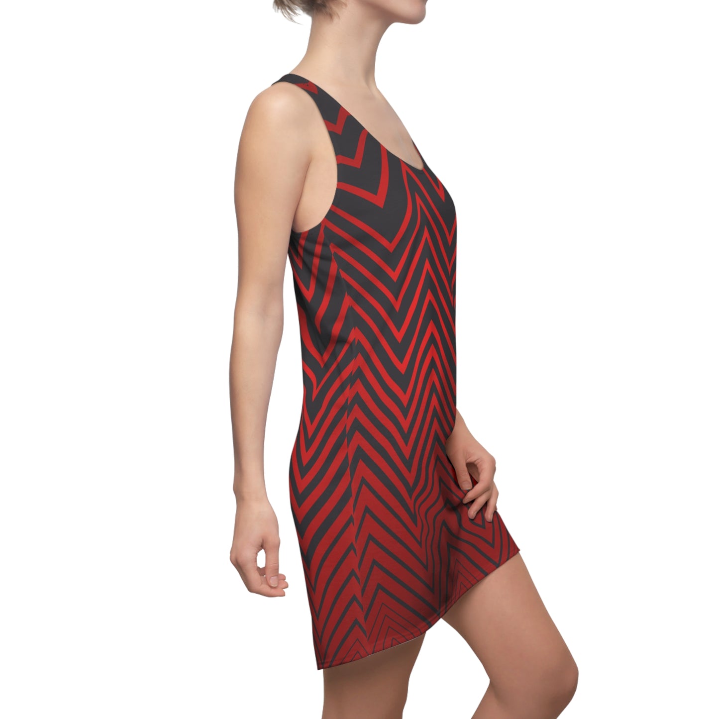 Racerback Damen Kleid Rot Farbverlauf Muster Racerback Sommer Party