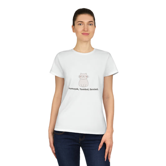 Damen T-Shirt Baumwolle – Katze Motiv, Leicht & Bequem, Casual Outfit