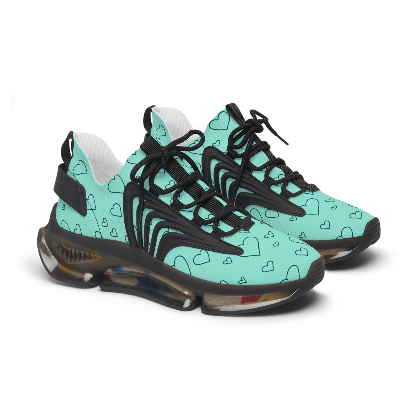 Damen Sneaker mit Herzmuster – Stylische Sportschuhe