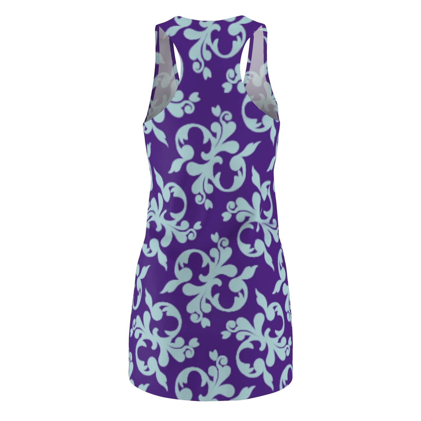 Lila Türkis Floral Racerback Kleid – Sommer Damenmode