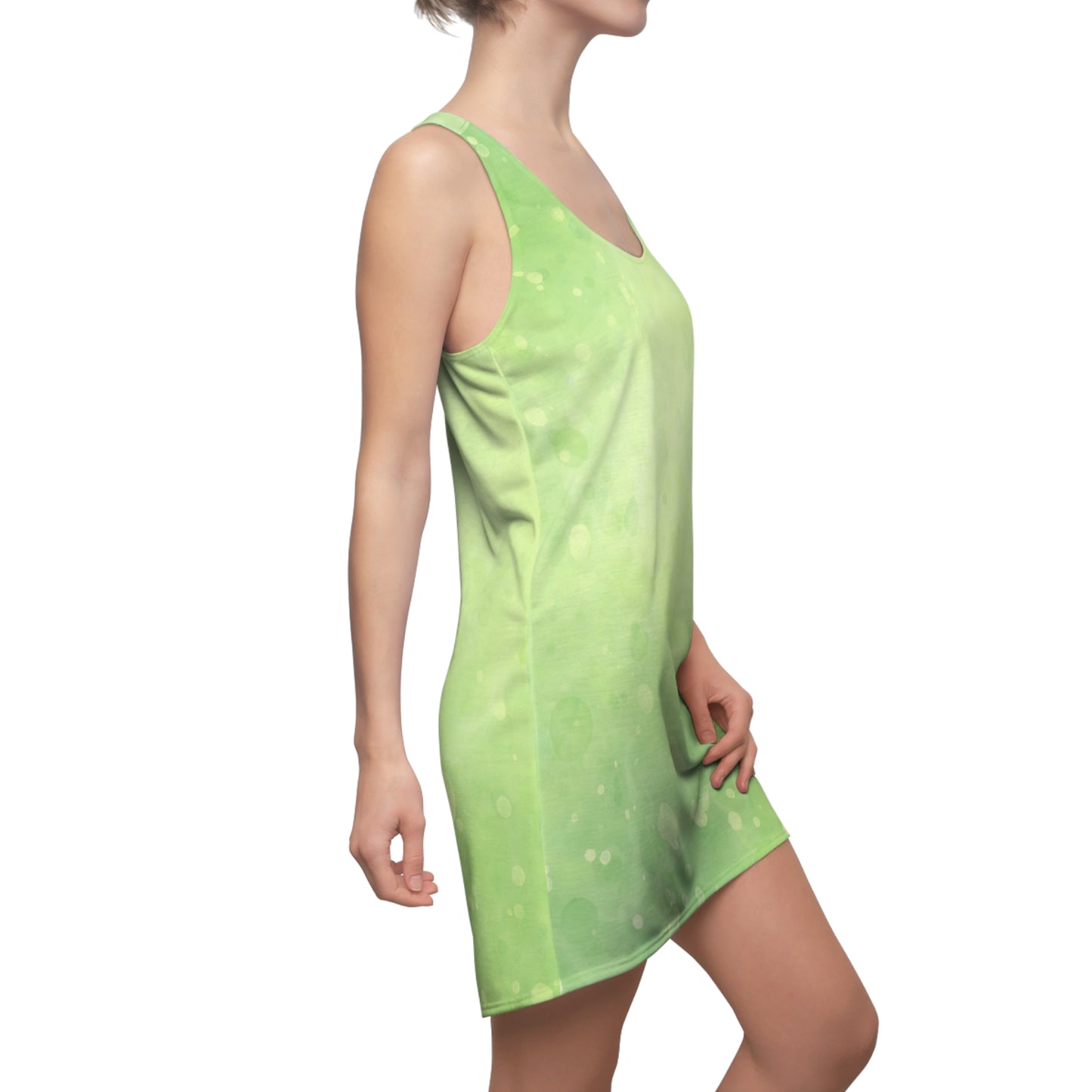 Grünes Sommerkleid Damen – Racerback Kleid mit Bubble Design