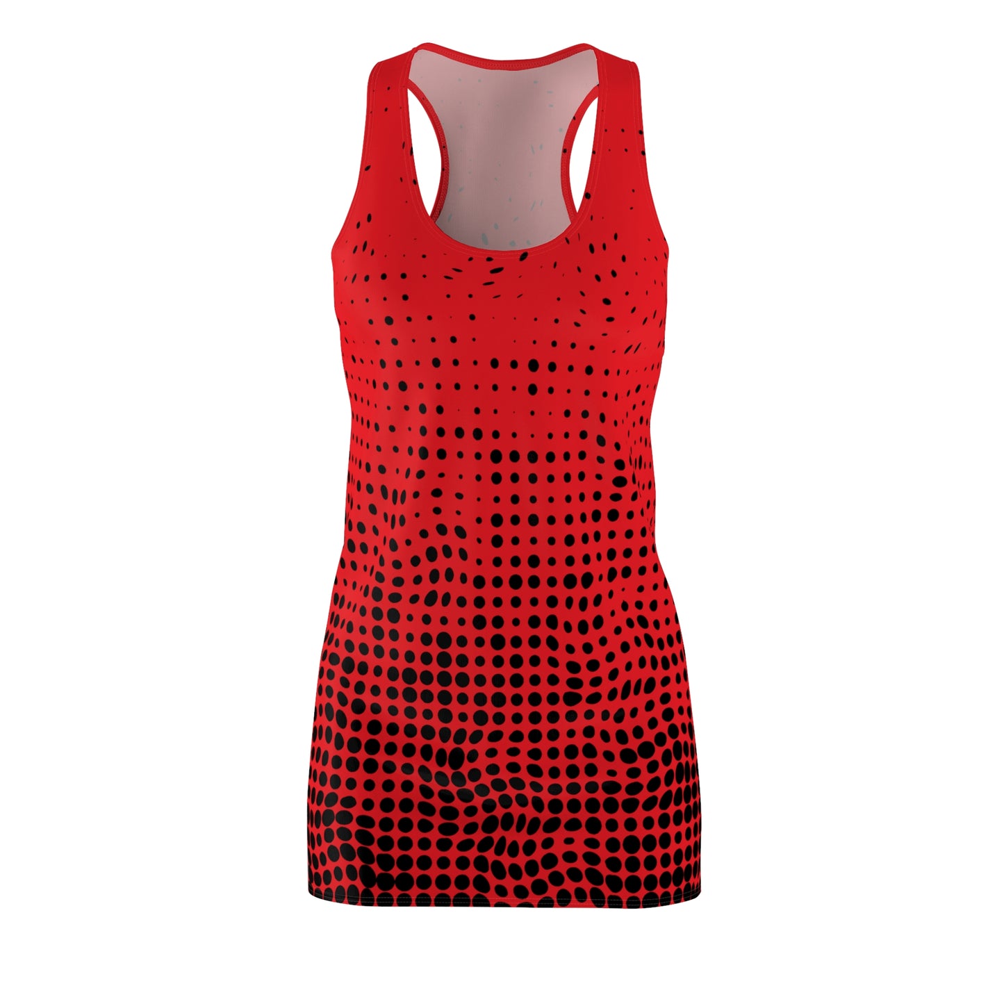 Punkte Gradient Racerback Kleid – Schwarz Rot Sommerkleid
