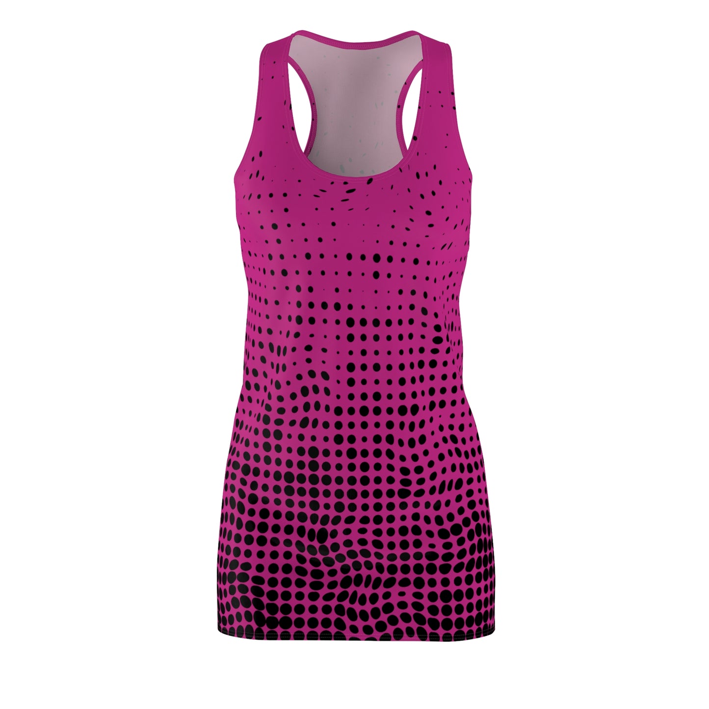 Punkte Gradient Racerback Kleid – Schwarz Pink Sommerkleid