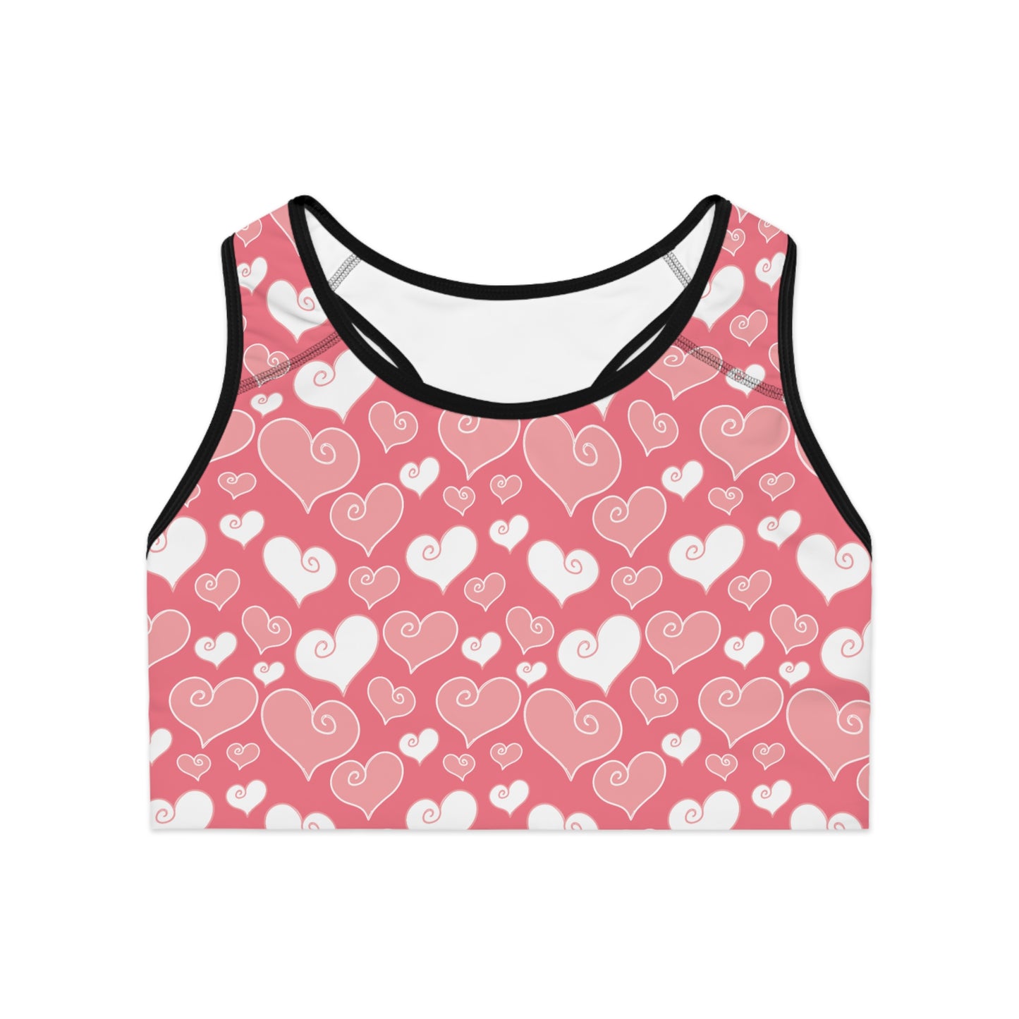 Damen Sport BH Herzmuster Atmungsaktiv Yoga Fitness Workout Top