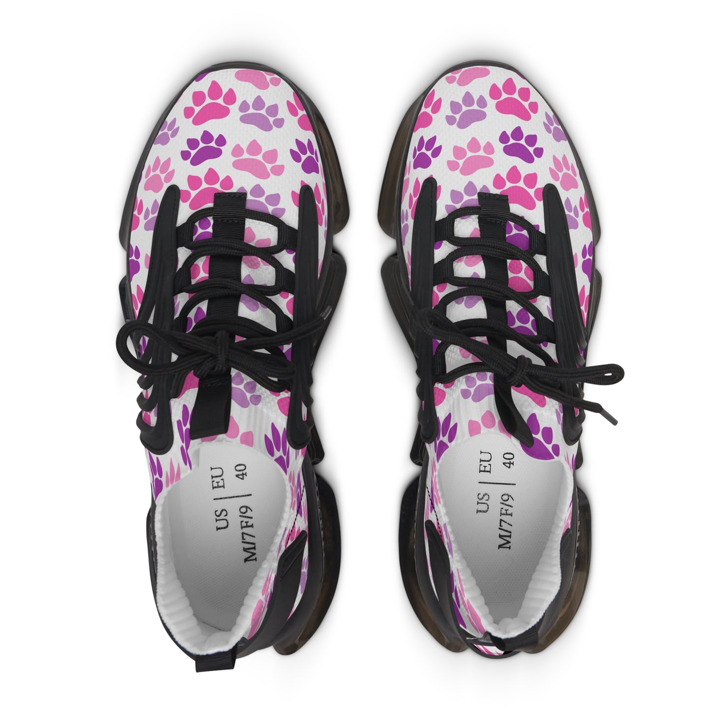 Pfoten Print Sneaker Damen Pink Lila Tiermotiv Schuhe Streetwear