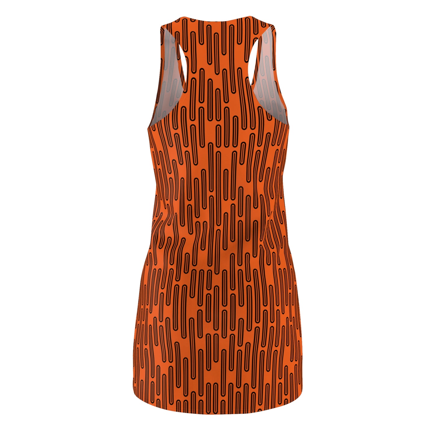 Vertikal Muster Racerback Kleid – Schwarz Orange Damenmode