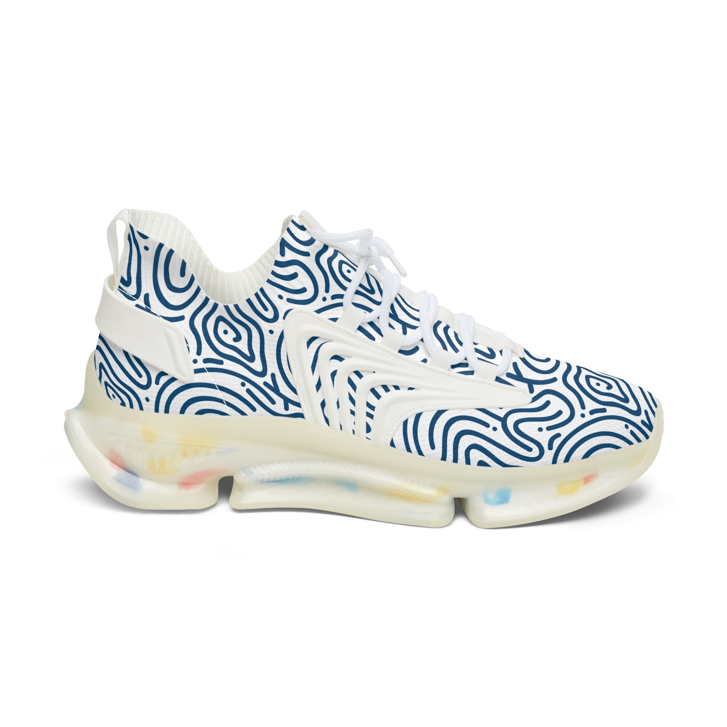 Damen Sneaker Blau Weiß Modern Design Atmungsaktiv