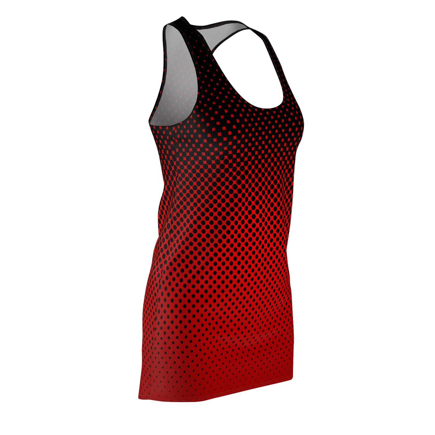 Racerback Damen Kleid Rot Modernes Muster Ärmellos Sommerlook