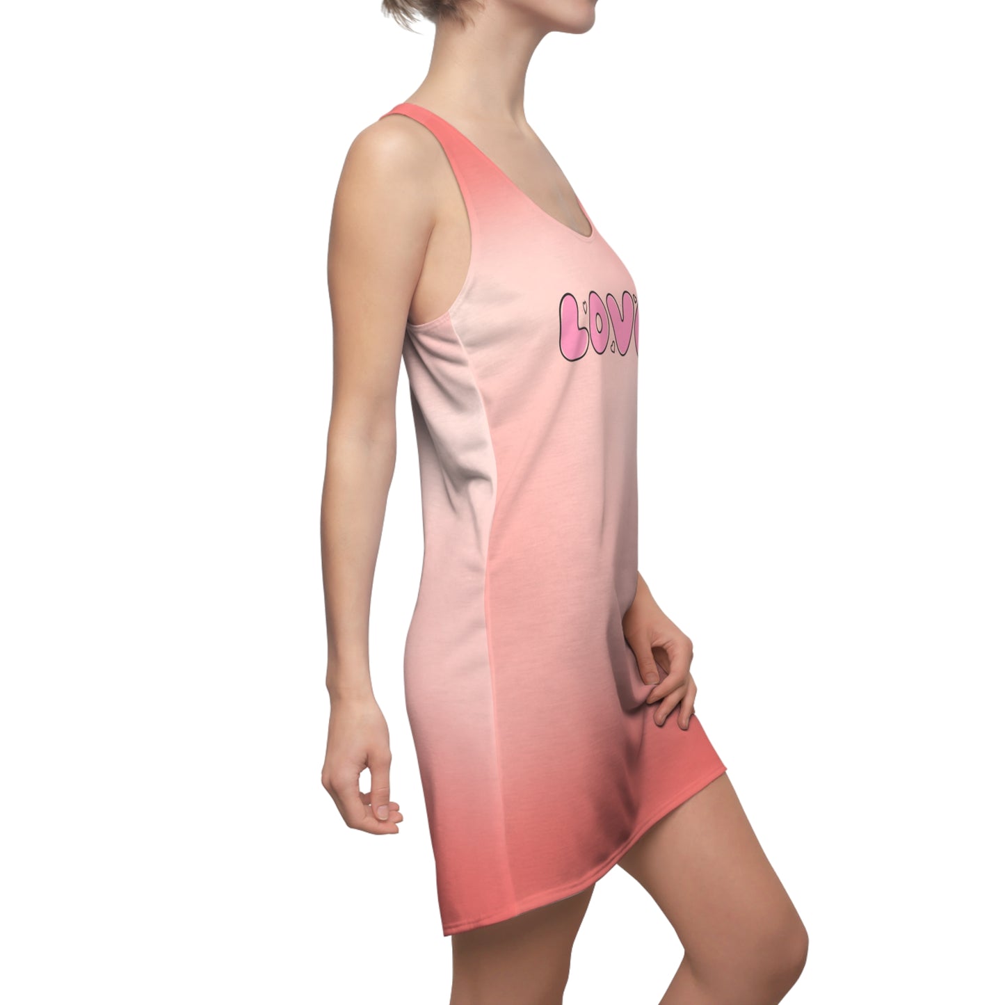 Love Gradient Racerback Dress for Women – Cute Summer Style, Casual Sleeveless Dress, Romantic Outfit, Trendy Fashion