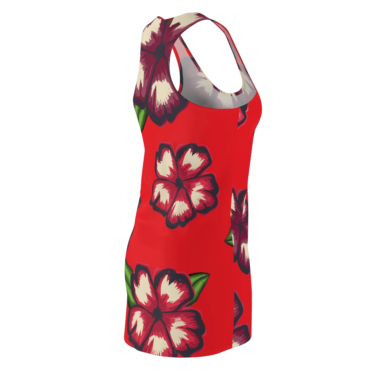 Rotes Hibiskus Racerback Kleid – Stylishes Sommerkleid