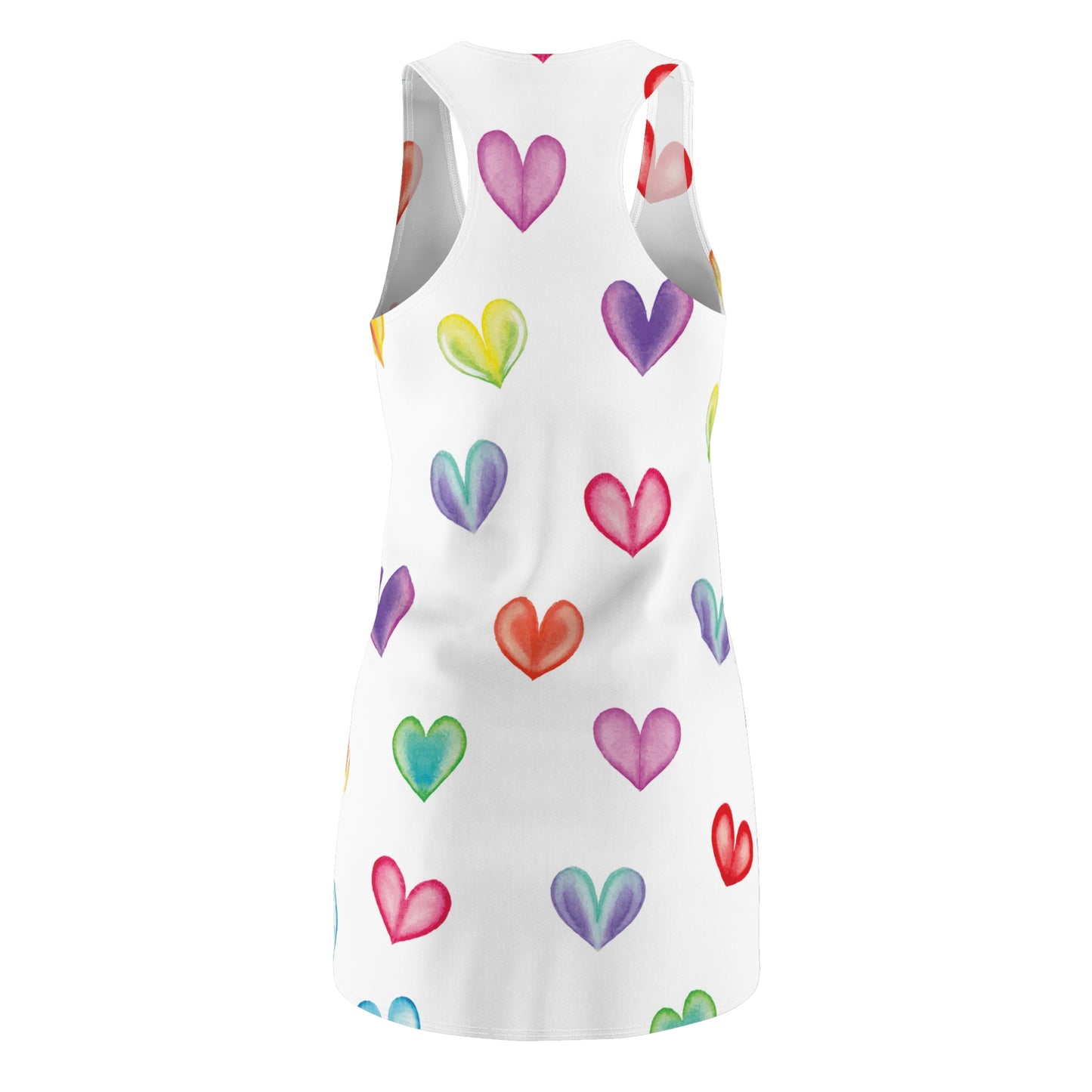 Racerback Kleid mit buntem Herzmuster – Sommerkleid Colorful Heart
