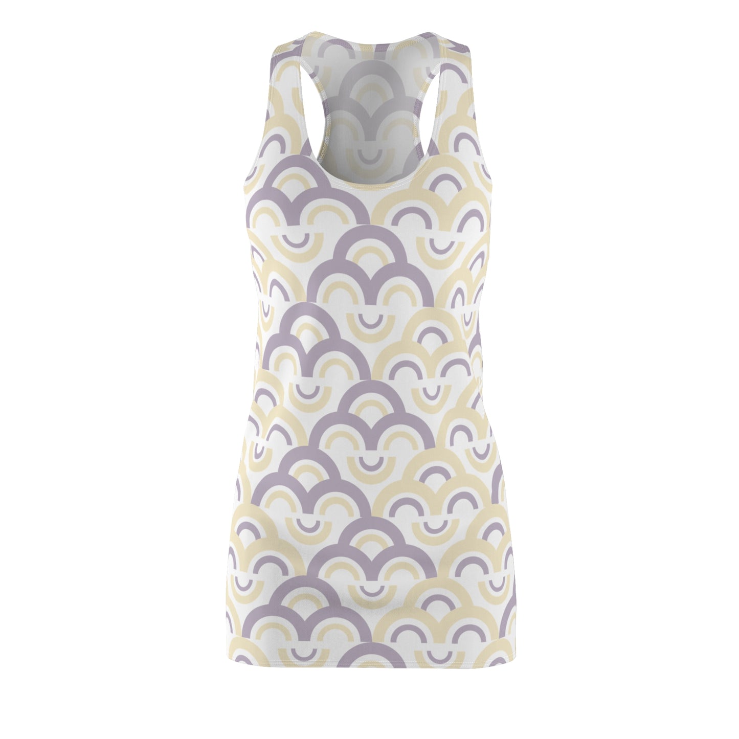 Damen Racerback Kleid Pastell Bogenmuster Bequemes Freizeitkleid