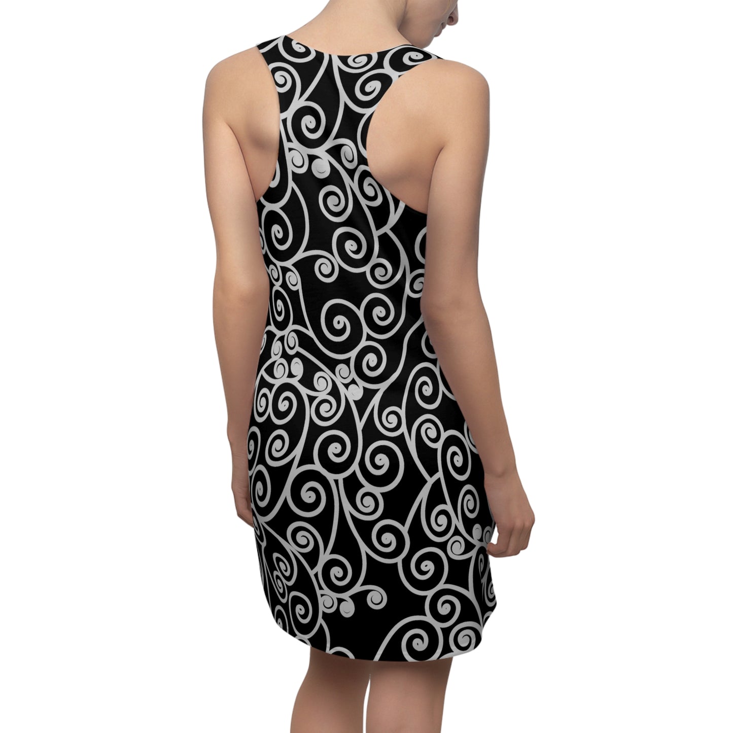 Racerback Kleid mit abstraktem Wirbelmuster – modern & zeitlos