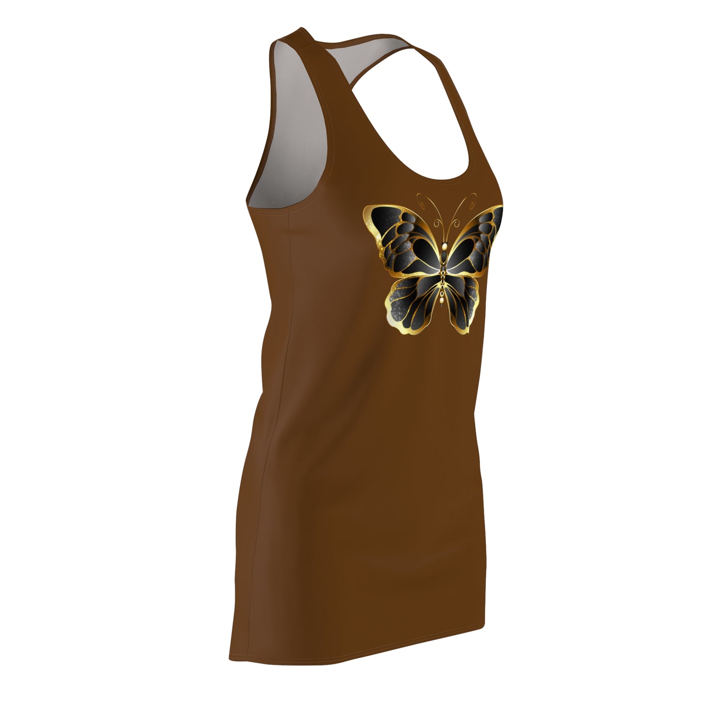 Braun Schmetterling Racerback Kleid Sommerkleid