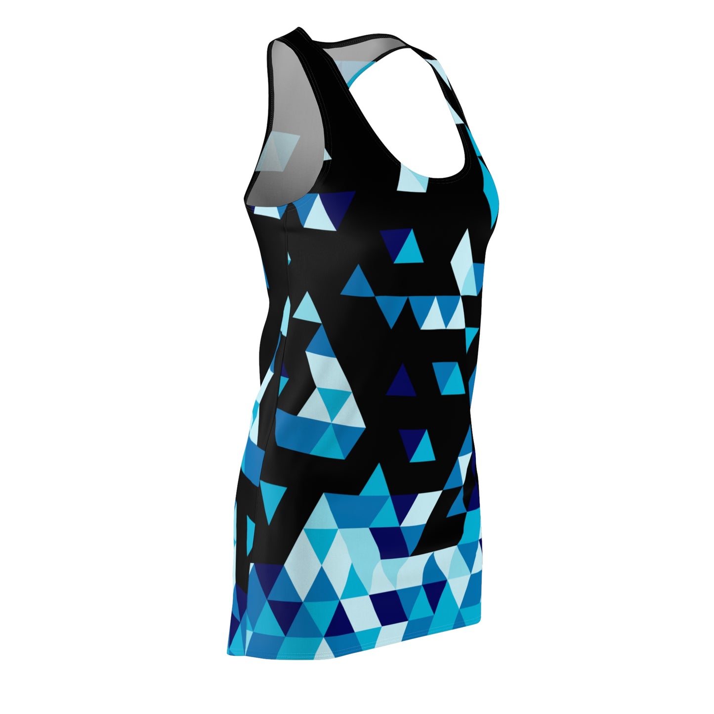 Dreieck Racerback Kleid – Blau Schwarz Sommerkleid