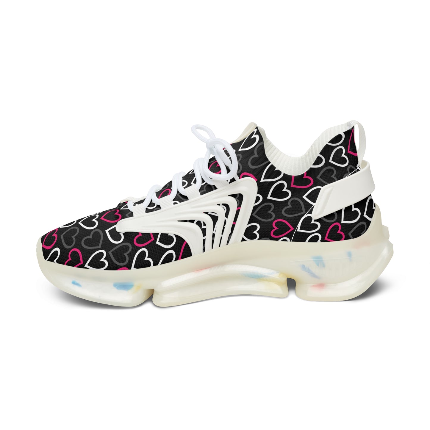 Damen Sneaker mit Herzmuster – Stylische Sportschuhe