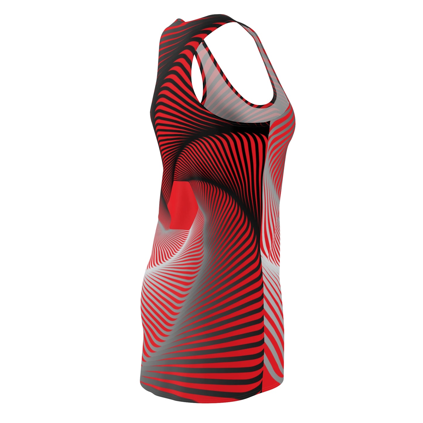 Schwarz rot Spirale Racerback Kleid – Stilvolles Sommerkleid